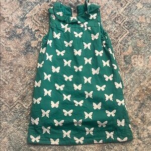 J. Crew Green Dress with White Butterfly Pattern